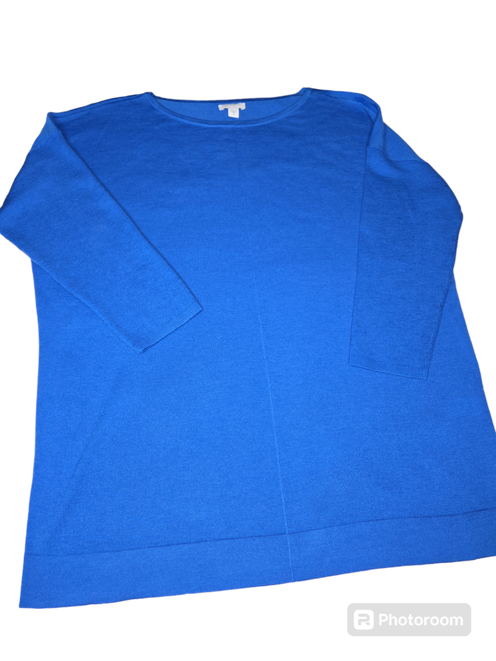 J. Jill Blue  merino wool sweater 3/4 Sleeve Size Medium